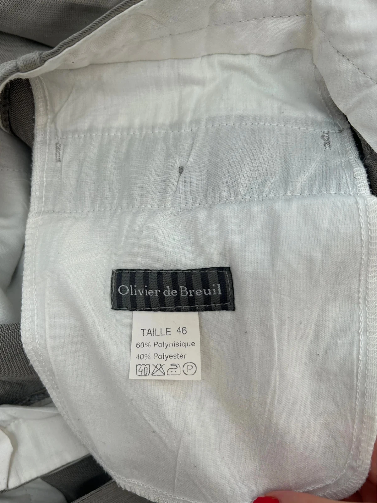 Calça de fato 46/3XL Olivier de Breuil cinza claro homem muito bom estado – photo 4